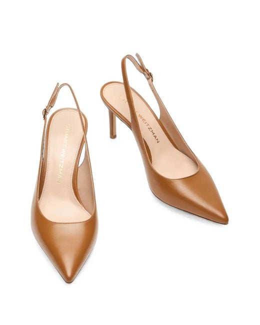 Stuart Weitzman Brown Stuart Power Slingback Pumps