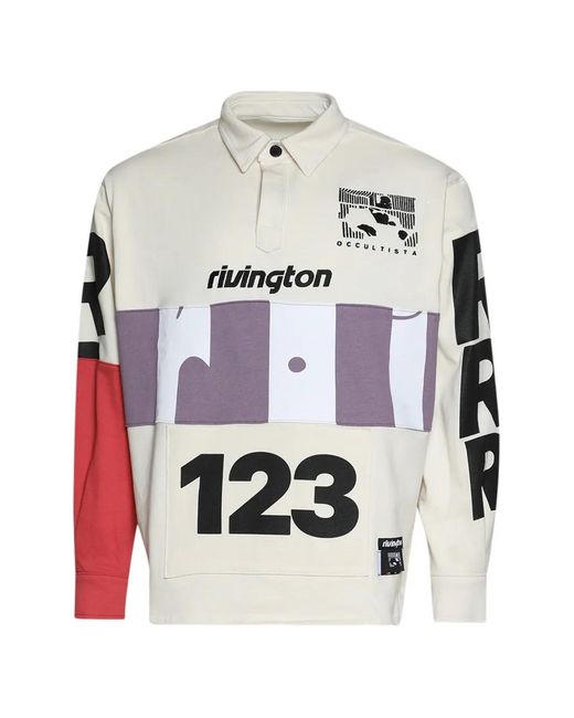 RRR123 White Apocrypha Rugby Long-Sleeved Shirt for men