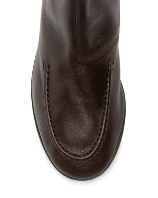Hereu Brown Zip-Fastening Ankle Boots