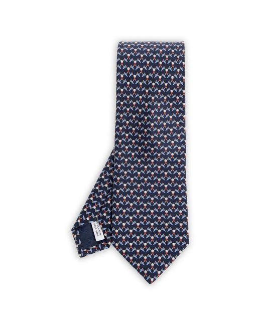 Ferragamo Blue Golf-Print Silk Tie for men