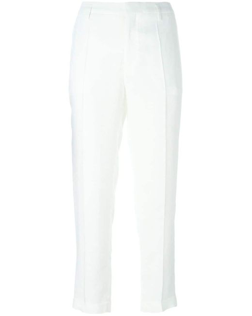 Maison Margiela White High Waisted Tailored Trousers