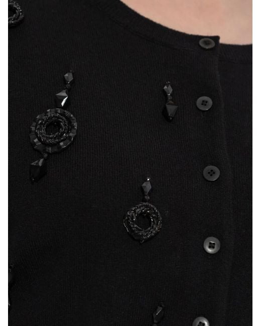 Tory Burch Black Kendra Embellished Sweater