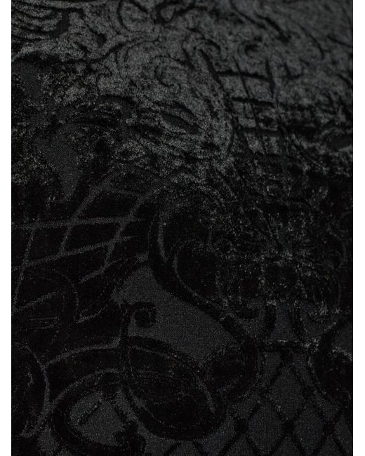 Balmain Black Velvet Patterned Midi Dress