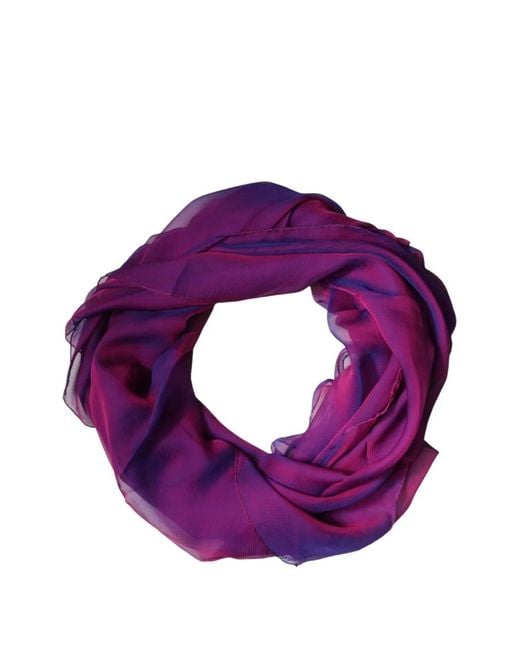 Dolce & Gabbana Purple Ombre-Effect Silk Scarf