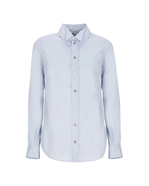 Elisabetta Franchi Blue Chemise À Boutonnière Sur Le Devant