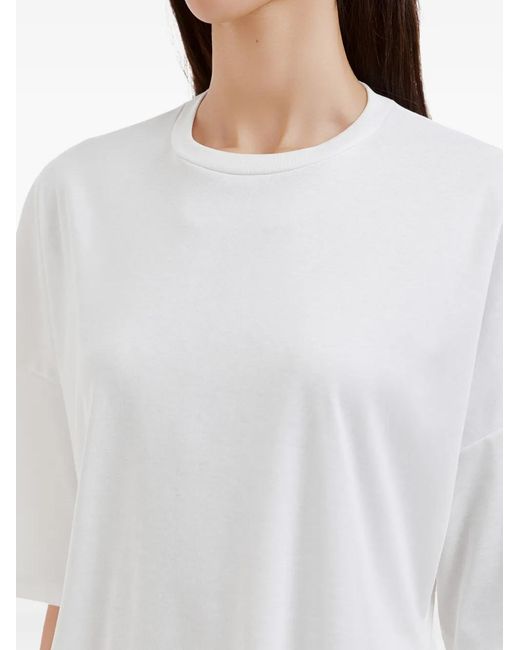 Enfold White Dropped-Shoulder T-Shirt