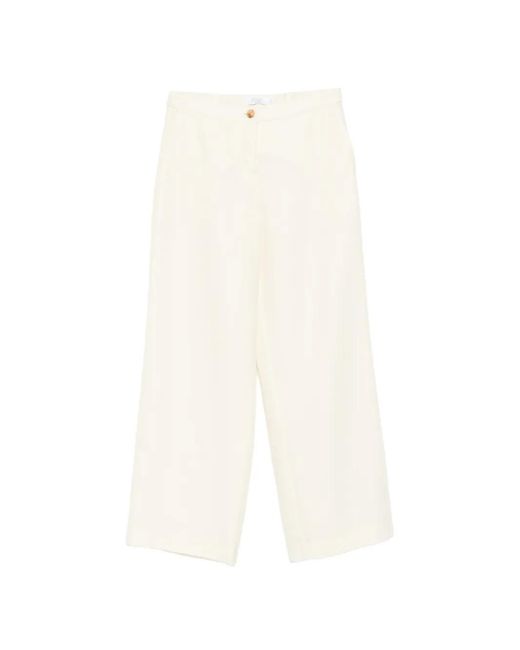Barba Napoli White Elasticated-Waist Wide-Leg Trousers
