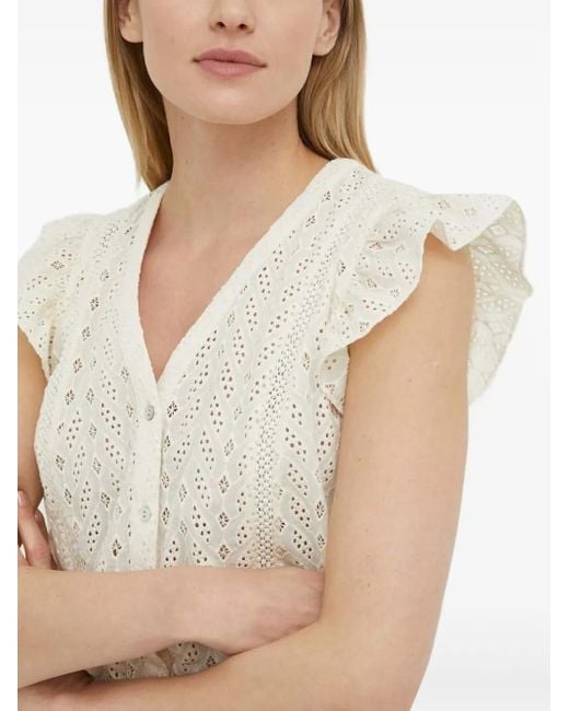 Bruuns Bazaar White Eyelet Ruffled Shirt