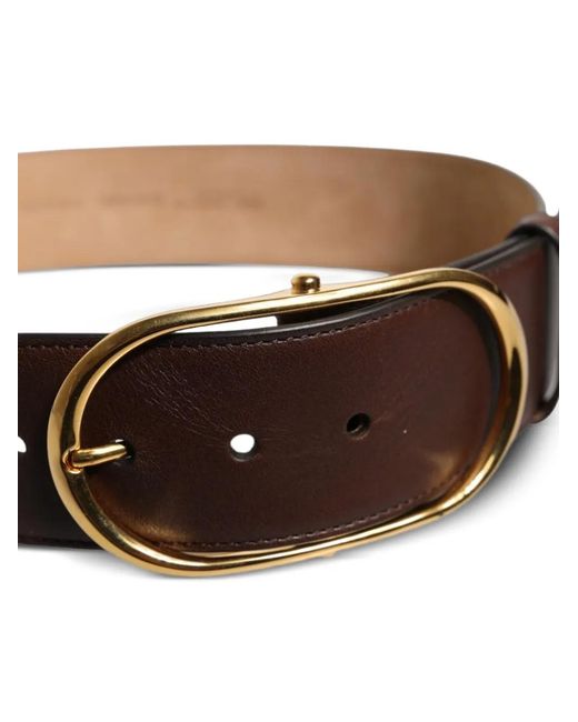 Dolce & Gabbana Brown Ceinture En Cuir À Boucle Ovale for men