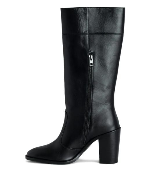Zadig & Voltaire Black Leather Ankle Boots