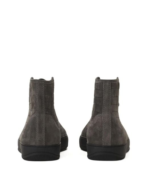 Lanvin Black Textured High-Top Sneakers for men