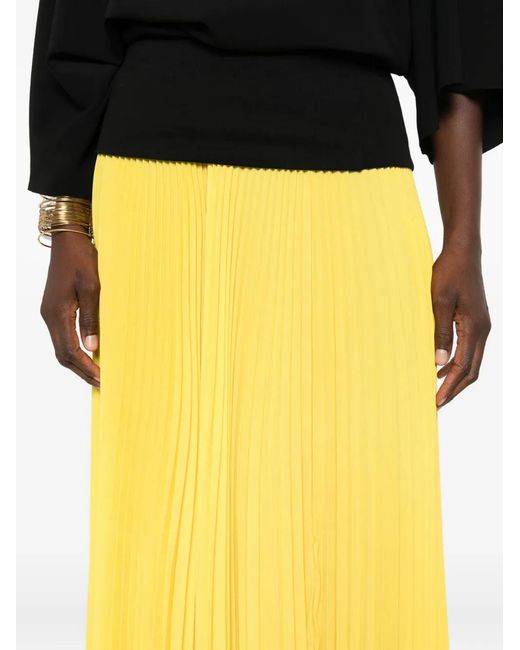 Styland Yellow Pleated Maxi Skirt
