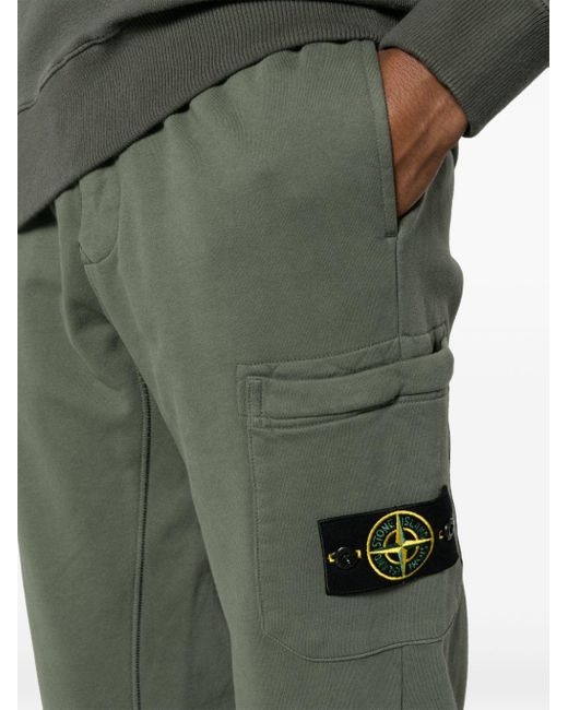 Stone Island Green Compass-patch Jersey Track Pants for men