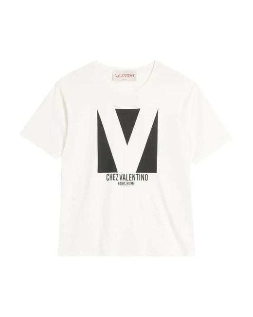 Valentino Garavani White Logo-Print T-Shirt for men
