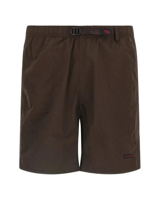 Gramicci Brown Integrated-Belt Bermuda Shorts for men