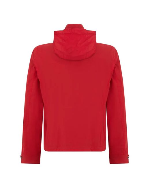 Moorer Red Hooded Zip-Up Jacket for men