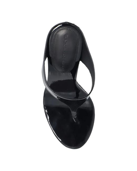 Black Suede Studio Black Laurel Leather Sandals