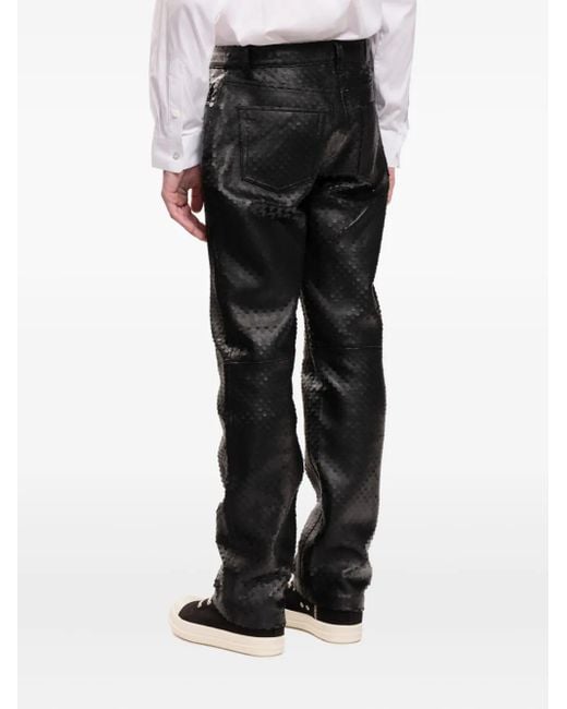 Helmut Lang Black Leather Worker Pants for men