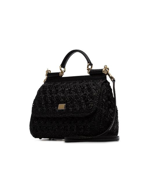 Dolce & Gabbana Synthetic Black Sicily Raffia Tote Bag - Save 51% - Lyst