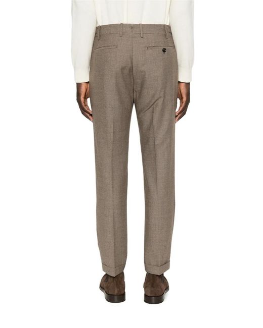 Berwich Gray Pleated Wool Trousers for men