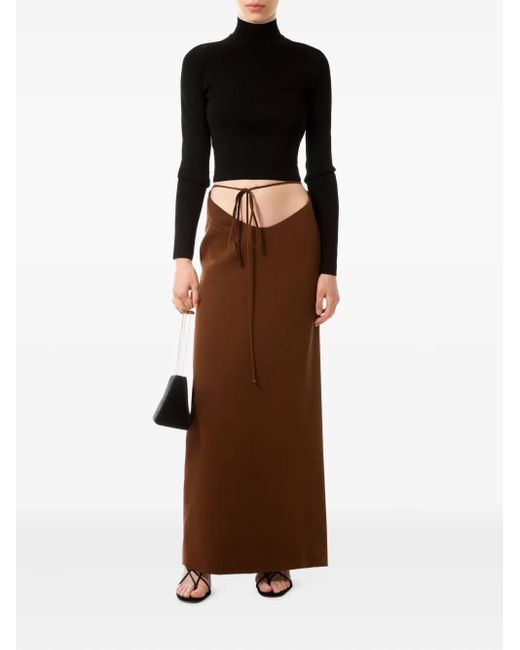 Aleksandre Akhalkatsishvili Brown Cut-Out Maxi Skirt