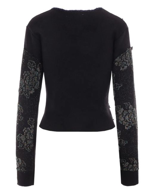 Rave Review Black Floral-Patchwork Pullover