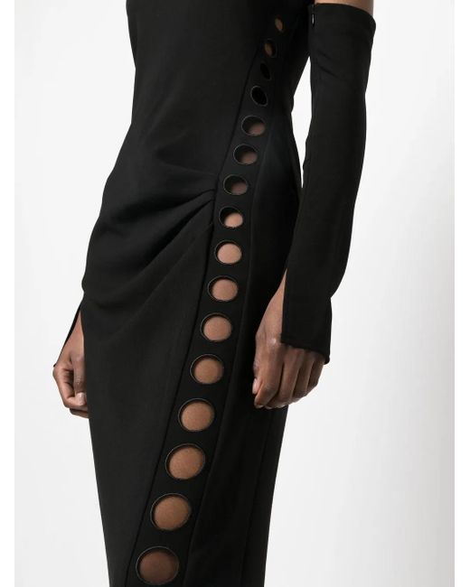 Cult Gaia Black Off-Shoulder Midi Dress