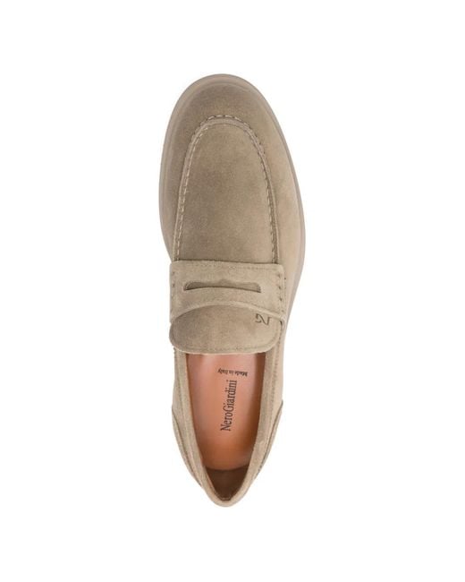 Nero Giardini White Penny Leather Loafers for men