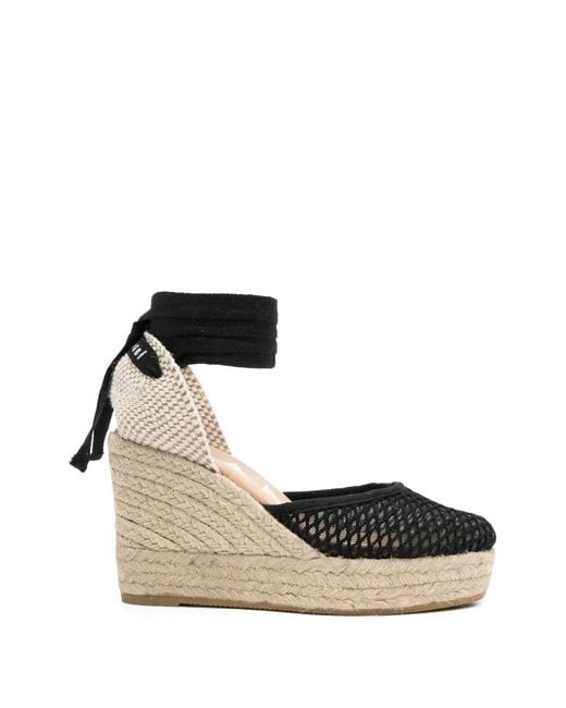 Manebí Black Espadrilles En Résille À Bride Nouée