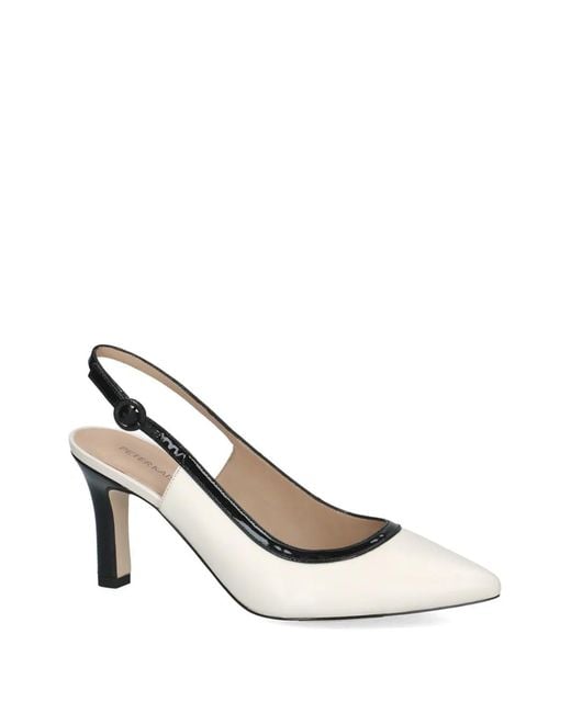 Peter Kaiser White Point-Toe Slingback Pumps