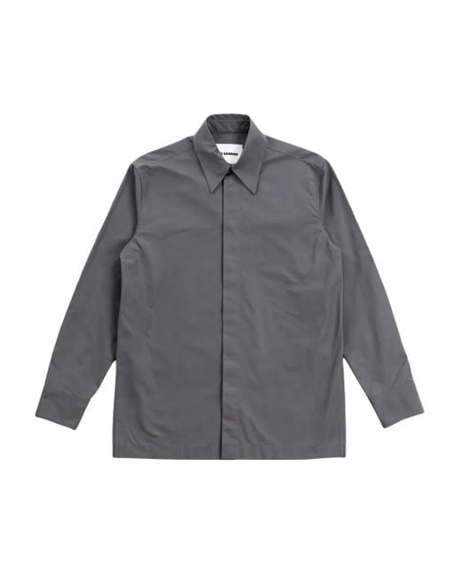 Jil Sander Gray Long-Sleeve Cotton Shirt for men