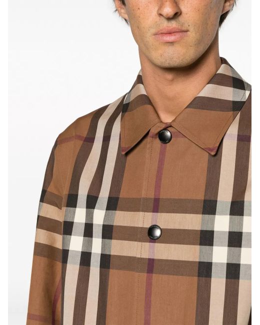 Burberry Geruite Jas in het Brown voor heren