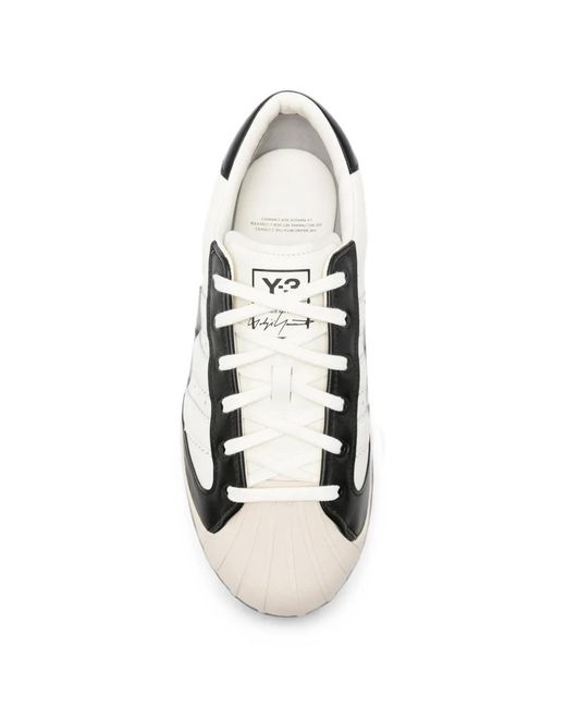 Y-3 White Superstar 3G Leather Shell-Toe Sneakers