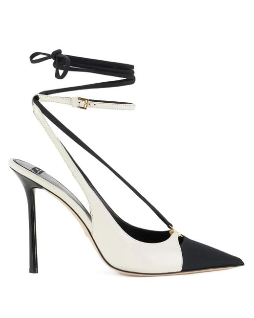 Elisabetta Franchi White Two-Toned Stiletto-Heel Pumps