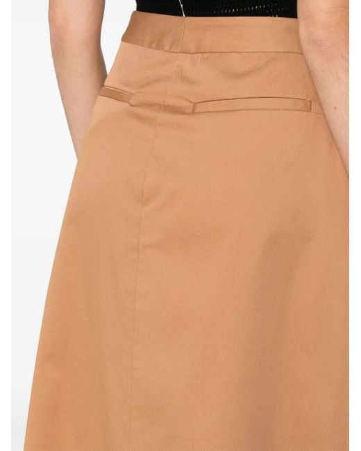 Fabiana Filippi Natural Pleat-Detailing Maxi Skirt