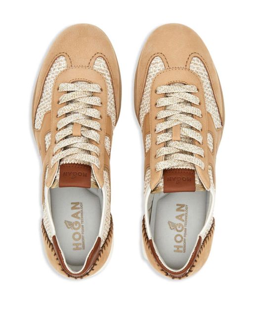 Hogan Natural Olympia-z Nubuck Leather Sneakers