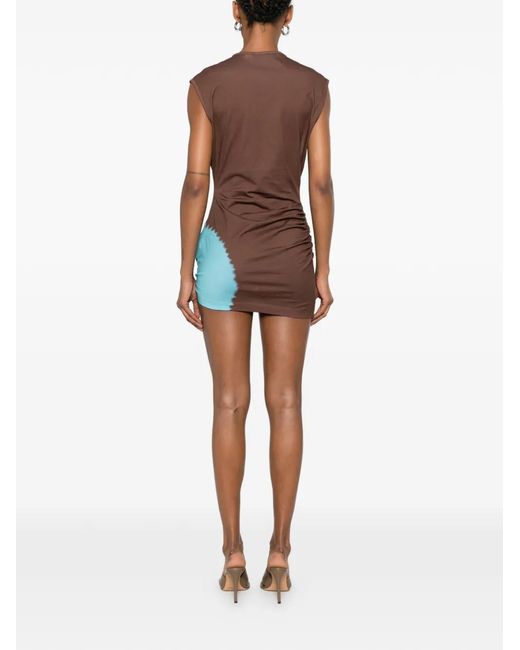 Christopher Esber Brown Crew Neck Sleveless Mini Dress