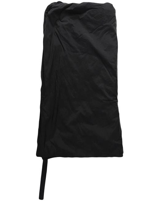 Rick Owens Black Gathered-Detail Mini Dress