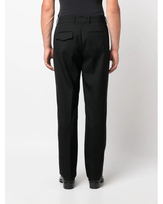 McQueen Black Straight-Leg Wool Trousers for men