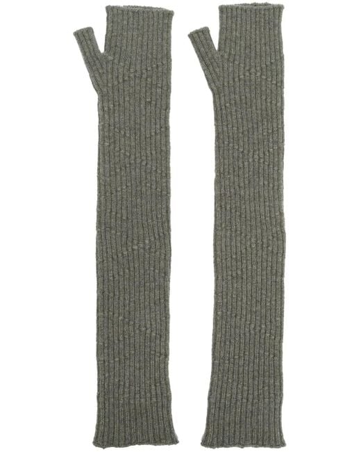 Barrie Green Long Knit Fingerless Gloves