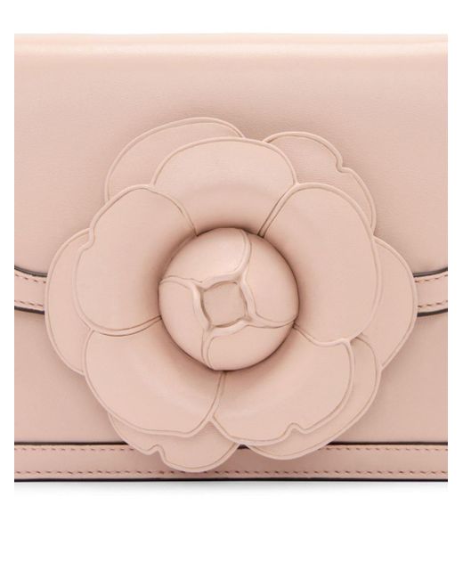 Oscar de la Renta Pink Tro Floral-appliqué Shoulder Bag