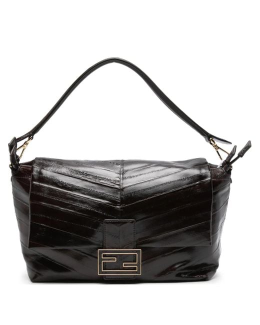 Fendi Black Mamma Baguette Schultertasche