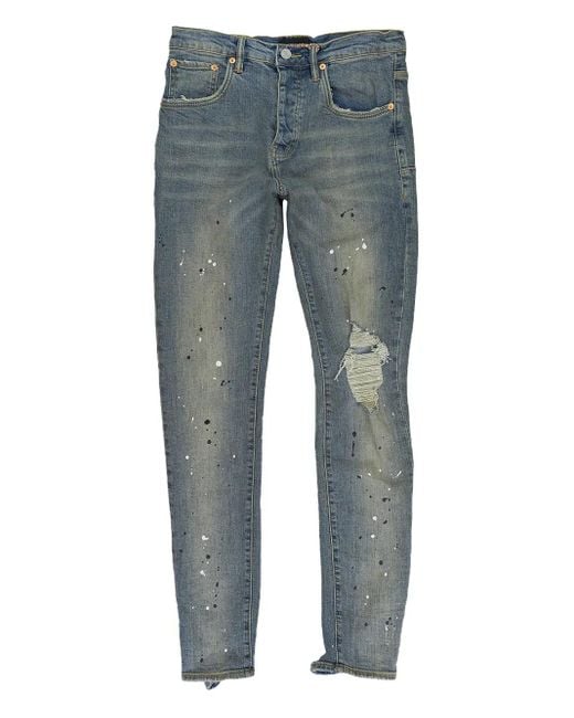 Purple Brand Blue Distressed Jeans for men