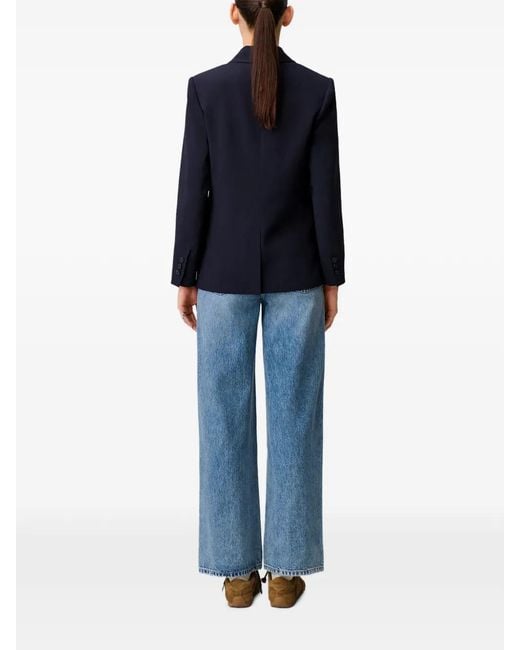 Claudie Pierlot Blue Blazer À Simple Boutonnage