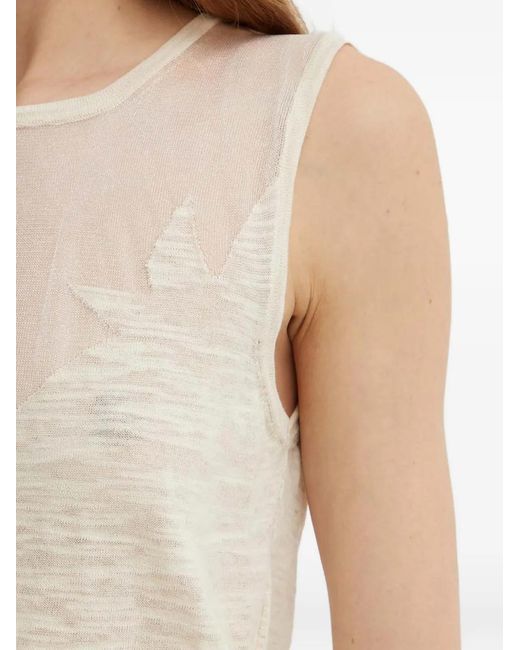 Pinko Natural Semi Sheer-Panel Vest