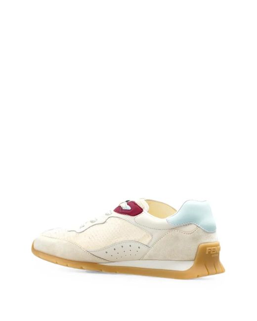 Fendi Pink Wave Pulse Leather Low-Tops Sneakers
