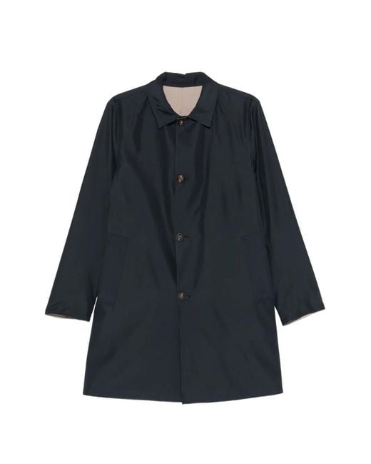 KIRED Blue Manteau Droit À Simple Boutonnage for men