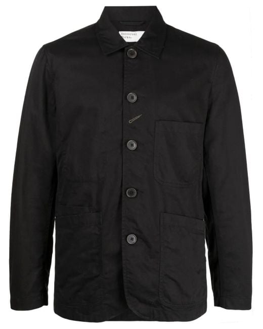 Universal Works Black Long-Sleeve Cotton Shirt for men