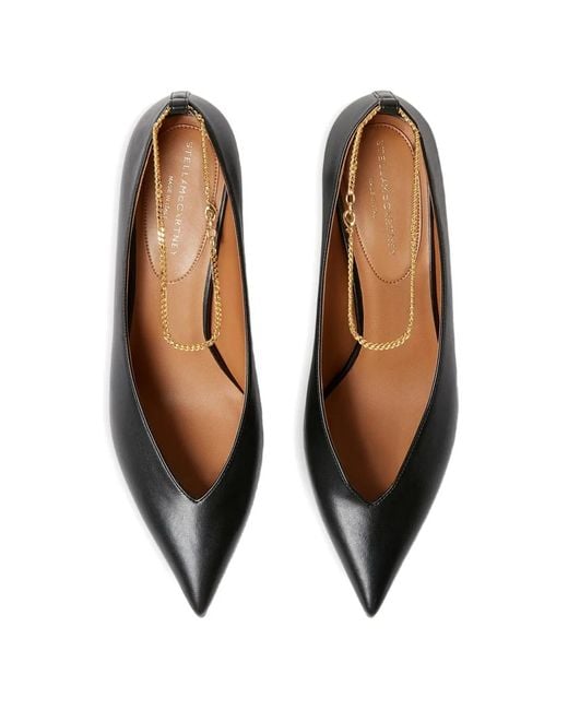 Stella McCartney Blue Chain-Link Pointed-Toe Pumps