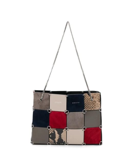 Khaite White Mini Emma Patchwork Leather Tote Bag
